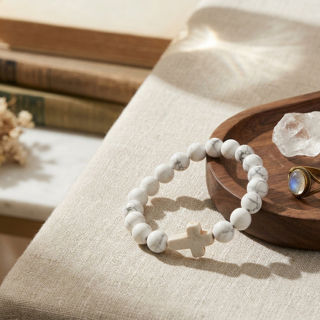 Bracelet Fin Croix Perles