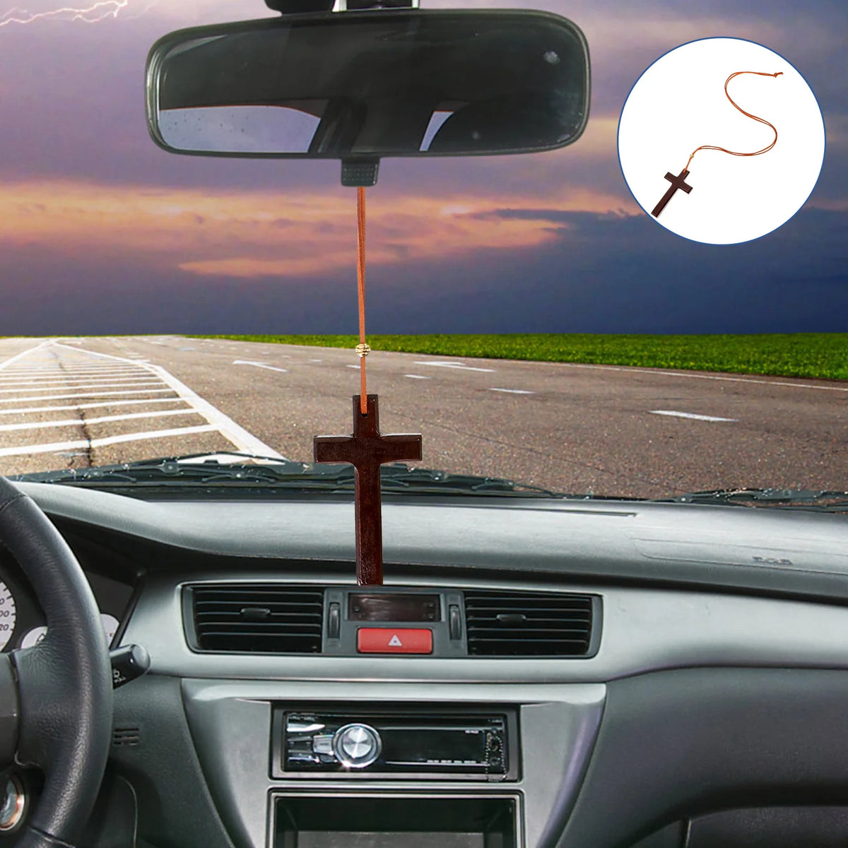 Pendentif Croix pour Rétroviseur de Voiture