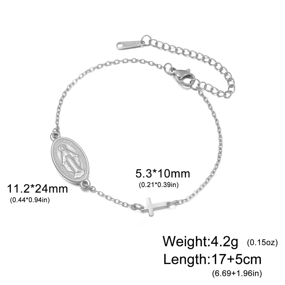 Bracelet Croix Vierge Marie