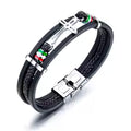 Bracelet Cuir Croix Italie Mode