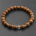 Bracelet en Bois avec une Croix Terra