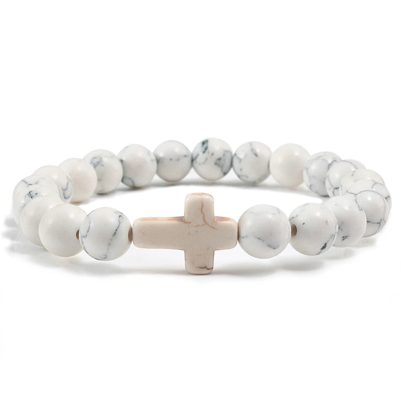 Bracelet Fin Croix Perles