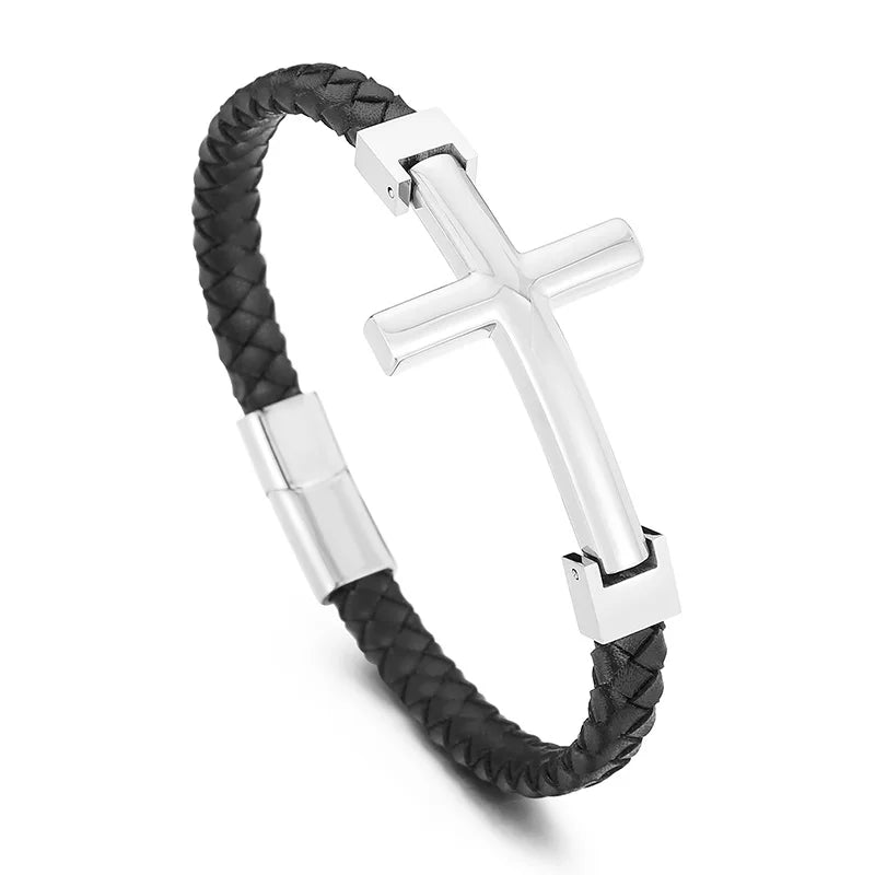 Bracelet Cuir Croix