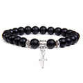 Bracelet Homme Perle avec Croix