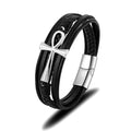 Bracelet Cuir Croix de Vie