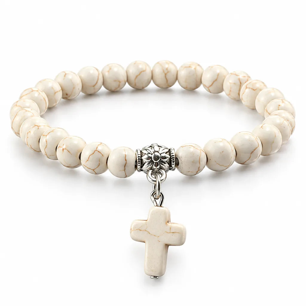 Bracelet Perle avec Croix