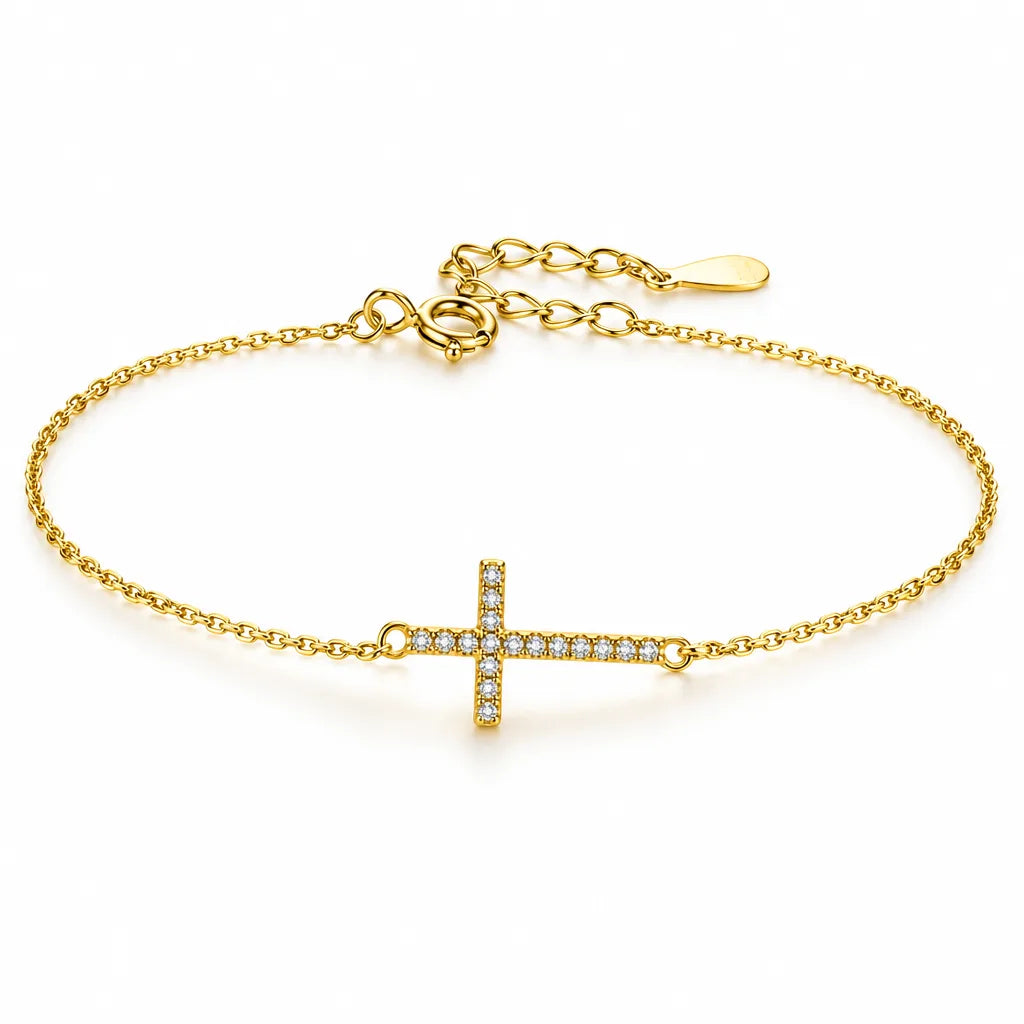 Bracelet Or avec Croix