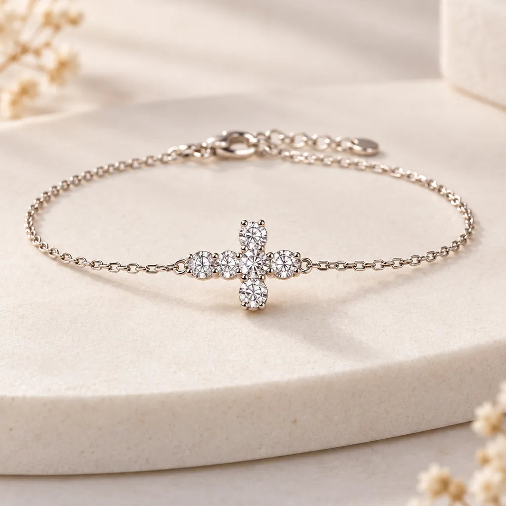 Bracelet avec Croix Diamant