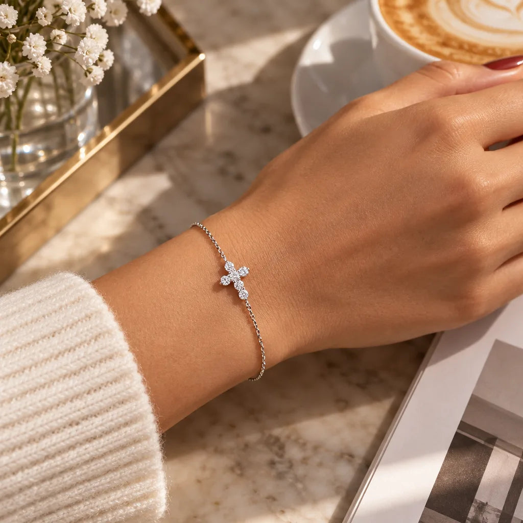 Bracelet avec Croix Diamant