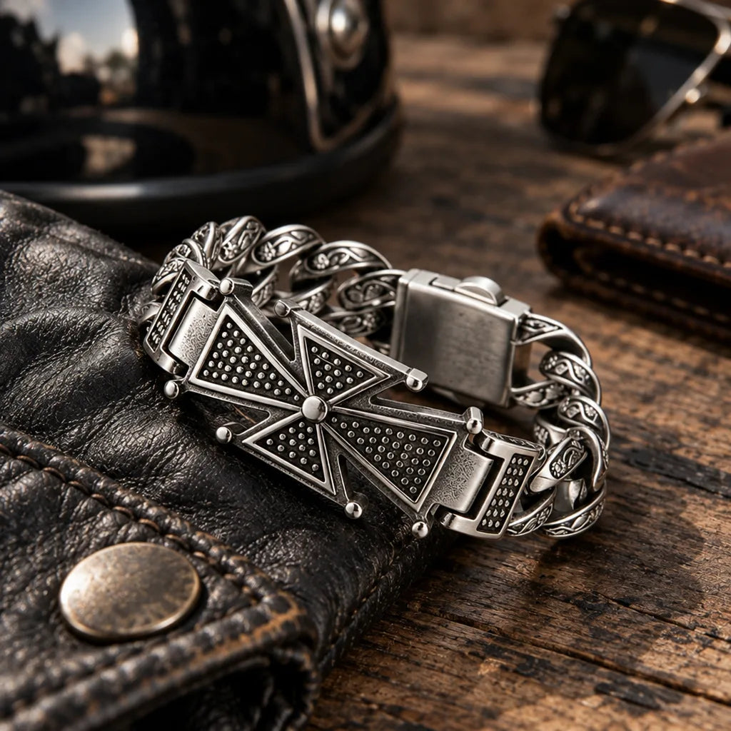 Bracelet Biker Croix de Fer