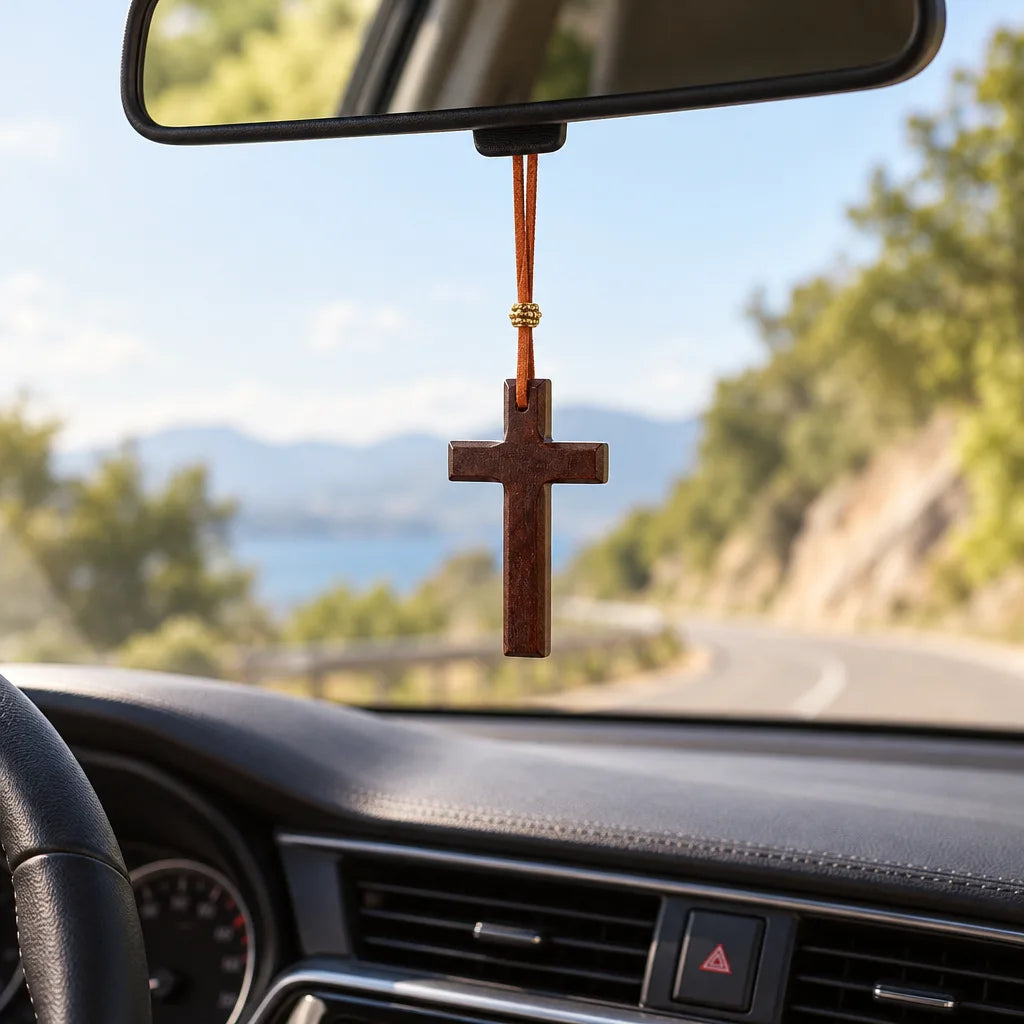 Pendentif Croix pour Rétroviseur de Voiture