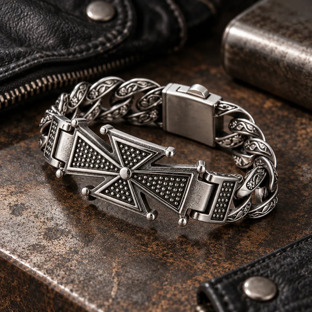 Bracelet Biker Croix de Fer
