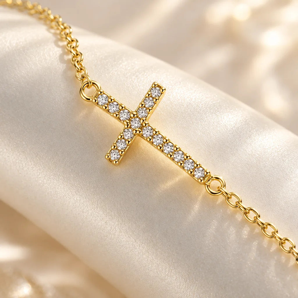 Bracelet Or avec Croix