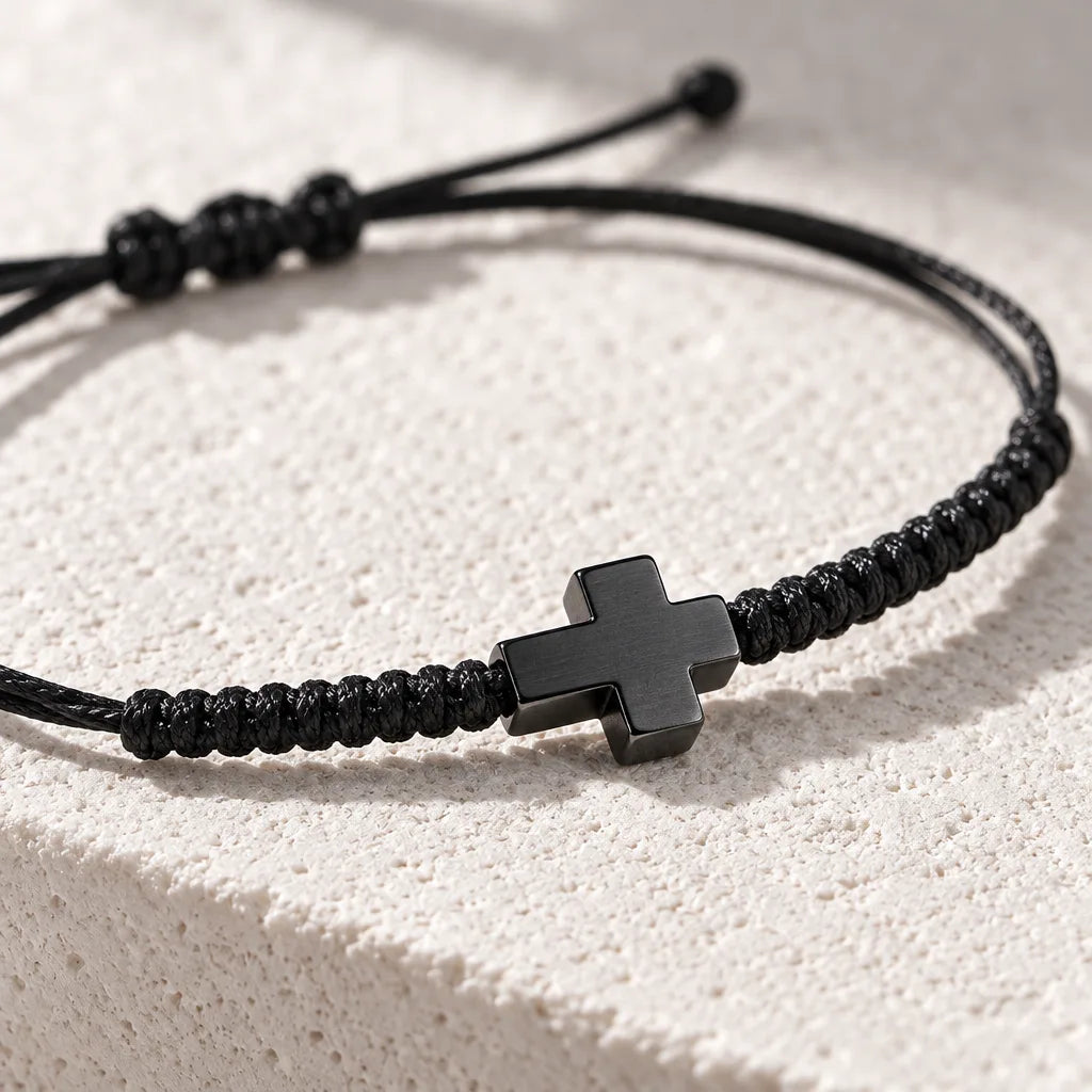 Bracelet Cordon Croix Homme